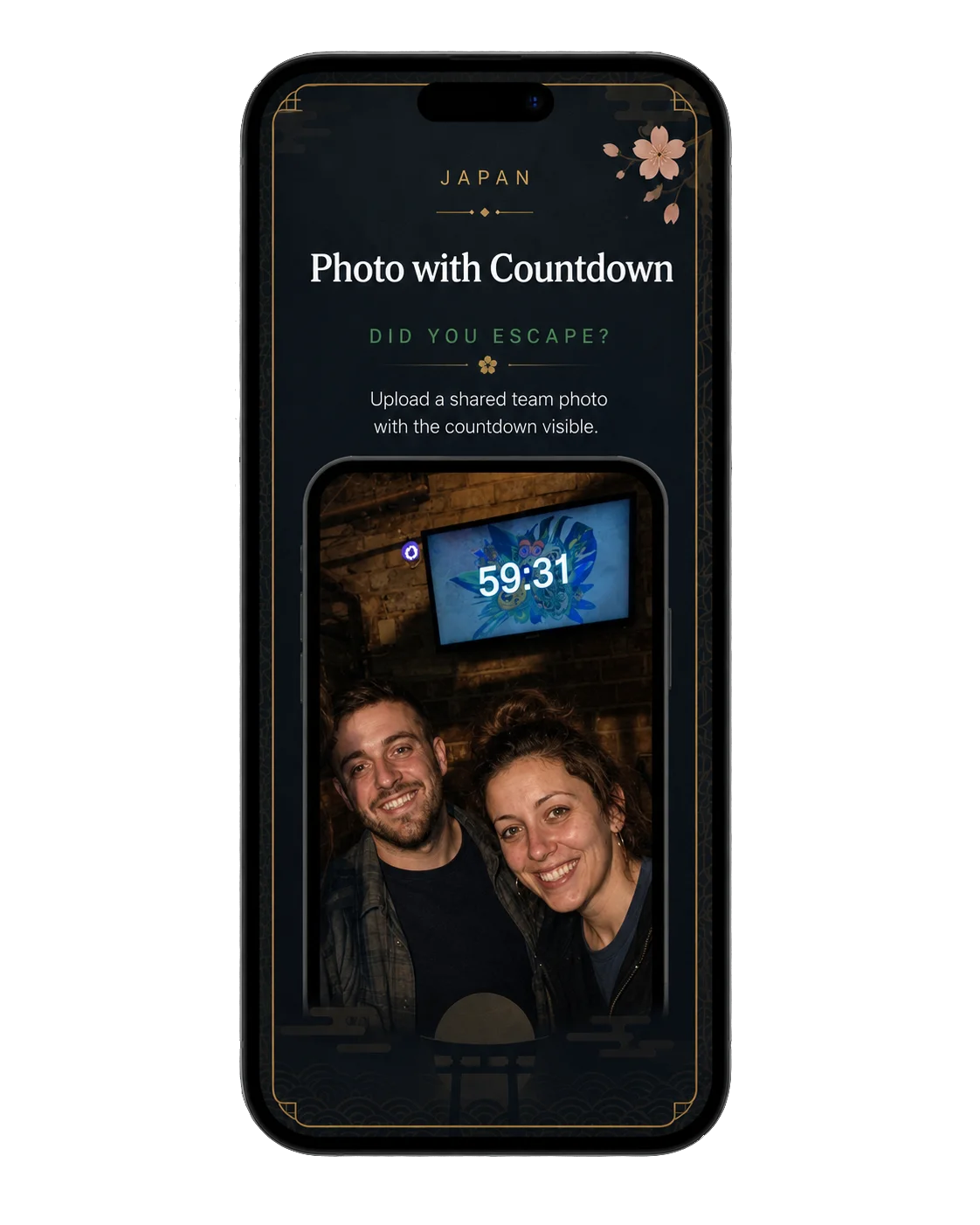 Photo with countdown upload screen